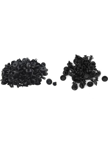 150 Pcs Araba Çamurluk Itme Tipi Siyah Plastik Perçinler Bağlantı Elemanı 6mm &amp 8mm (Yurt Dışından)