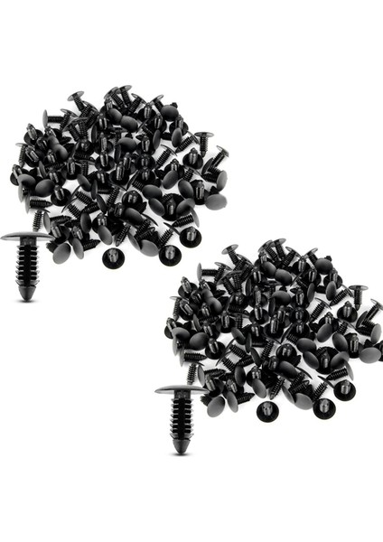 200X Plastik Tampon Bağlantı Elemanı Perçin Klipsleri Otomotiv Mobilya Montaj Genişleme Vidaları Kiti Otomatik Gövde Klipsleri Siyah (Yurt Dışından)