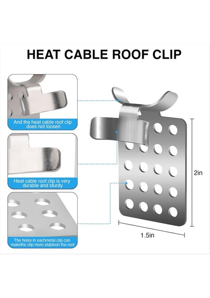 Çatı Buz Çözme Kablo Klipsleri 100 Paket Alüminyum Çatı Klipsleri Metal Klips Isı Kablosu Çatı Klipsi Buz Çözme Kablosu Kelepçeleri (Yurt Dışından) fırsatları