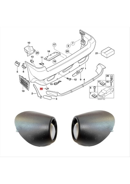 Bmw x 5 E53 2000-2006 Yedek Aksesuar 51128268369 Için Arka Park Sensörü Sol Dış Kapak Döşeme (Yurt Dışından) fiyatları