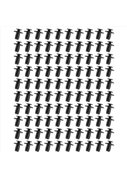 100 Adet Araba Çamurluk Itme Tipi Siyah Plastik Perçin Bağlantı Elemanı 6mm Delik (Yurt Dışından)