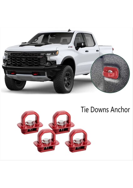 Kırmızı Kamyon Yatak Yan Duvar Ankrajları 4pcs Set Tie Downs Ankraj Chevy Silverdo Pikap Çapa Kamyon Yatağı (Yurt Dışından) fiyatları