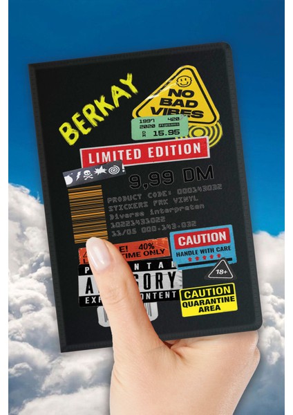 Isim Yazılı Pasaport Kılıfı Desenli Pasaport Kabı Kişiye Özel - Mixsticker