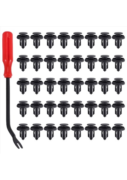 40PCS 10MM Push Tipi Plastik Tampon Çamurluk Parlama Bağlantı Elemanı Perçin Klipsleri ve Bir Tane Toka Aletini Çıkarın (Yurt Dışından)