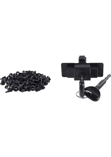 50 Adet Araba 10MM Delik Dia Plastik Perçinler ve 1 Set MB846665 Eldiven Kutusu Kilit Anahtarı (Yurt Dışından)