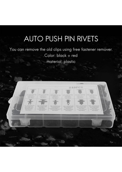 240PC Tampon Tutucu Klipsler Araba Perçinleri Bağlantı Elemanları Push Tutan Kiti Otomatik Push Pim Perçinleri Set Kapı Trim Paneli Çamurluk Klipsleri (Yurt Dışından)