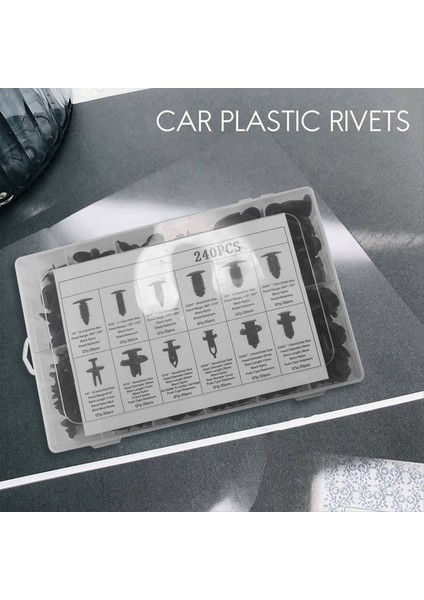 240PC Tampon Tutucu Klipsler Araba Perçinleri Bağlantı Elemanları Push Tutan Kiti Otomatik Push Pim Perçinleri Set Kapı Trim Paneli Çamurluk Klipsleri (Yurt Dışından) indirimleri