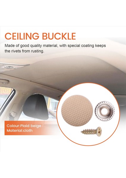 30PCS Araba Tavan Bezi Sabitleme Vidalı Araba Çatı Sabit Toka Snap Perçinler Tutucu Otomotiv Tavan Döşemesi Onarım Düğmesi Bej (Yurt Dışından) fırsatları