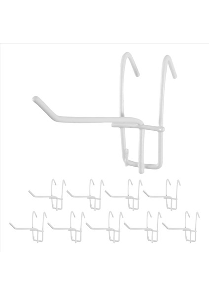 10 Adet 3 9 Inç Uzunluğunda Beyaz Metal Mağaza Izgara Duvar Braketi Ekran Kancaları (Yurt Dışından)
