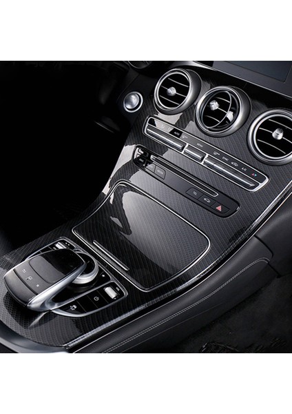 4 Adet Araba Mat Halı Zemin Sabitleme Klipsleri Kelepçeler ve 1 Set Araç Merkezi Konsol Panel Dekorasyonu (Saatsiz) (Yurt Dışından)