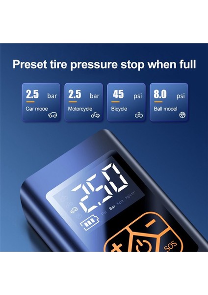 Araç Hava Pompası Taşınabilir Araç Hava Kompresörü 4000MAH Dijital Ekran Motosiklet Bisiklet Teknesi Için Elektrikli Lastik Şişman Pompası (Yurt Dışından) modelleri