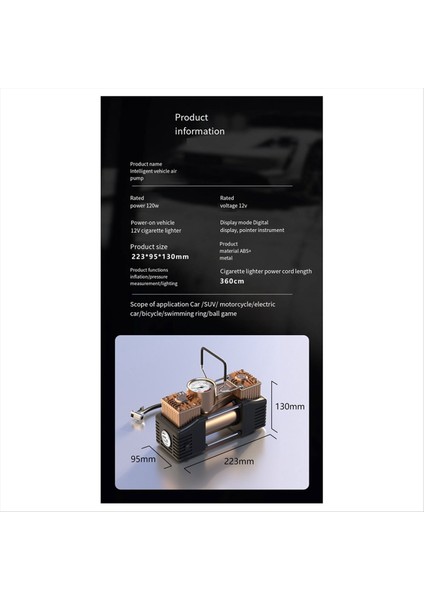 Çift Silindirli Araç Hava Pompası 12V Otomobil Hava Pompası Araba Lastik Hava Pompası Araç Elektrik Hava Pompası Dijital Ekranlı Elektrik (Yurt Dışından) indirimleri