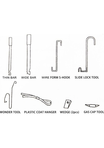 Araba Kapısı Kilit Çıkış Acil Durum Açık Kilidi Anahtar Araçlar Kit + Siyah Hava Pompası Universal (Yurt Dışından) modelleri