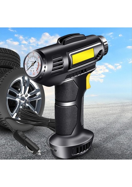 Lastik Şişman Hava Kompresörü Taşınabilir Araç Pompası Basınç Göstergesi ile Lastik Pompası 150PSI Taşınabilir Hava Pompası Araba Bisikleti Spor Topu (Yurt Dışından) fırsatları