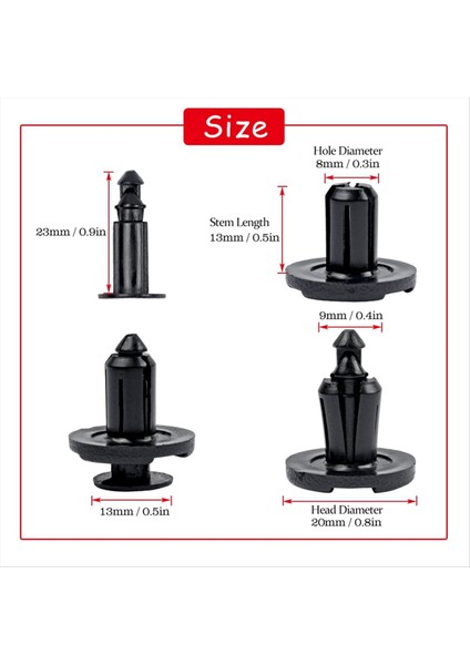 400PCS Tampon Klipsleri 8mm Push Fender Flare Flatinger Infiniti ve Nissan Plastik Perçin Tutucu Klipsleri (Yurt Dışından) fiyatları