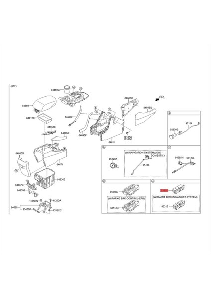 93315-2W325 Sağ Gösterge Anahtarı Montajı Handbrake Anahtarı Koltuk Havalandırılmış Isıtma Düğmesi Santa Fe Koltuğu (Yurt Dışından) modelleri
