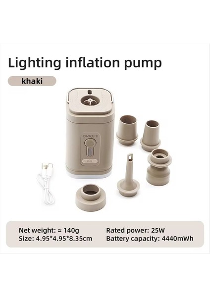 Işıklı Elektrikli Hava Pompası Mini Kablosuz Hava Kompresörü USB Şarj Şarjı Şişiricisi/dış Mekan Kampı Için Kirpik Pompaları A (Yurt Dışından) modelleri
