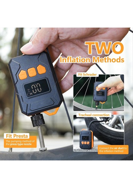 Dijital Basınç Göstergesi Otomatik Durdurma Işlevi Hava Pompası ile 150PSI Mini Bisiklet Pompası Bisiklet Lastik Şişiricisi (Yurt Dışından) fırsatları