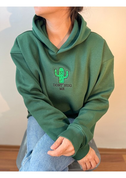 Don't Hug Me Oversize Unisex Kapüşonlu Sweatshirt modelleri