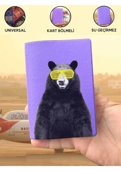 Tüm Ülke Pasaportlarına Uyumlu Kanye Mor Vinleks Pasaport Kılıfı Kabı