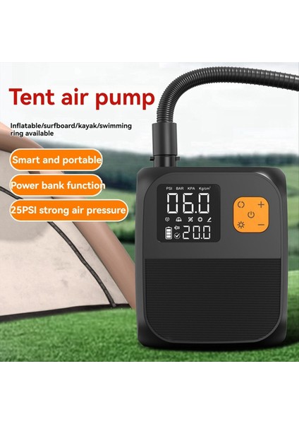 Taşınabilir Elektrik Hava Pompası 80W 8000MAH Pil Şişmesi Kürek Tahtaları Tekneler ve Kayaklar Normal Çanta (Yurt Dışından)