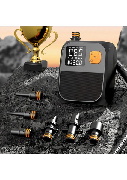 Taşınabilir Elektrik Hava Pompası 80W 8000MAH Pil Şişmesi Kürek Tahtaları Tekneler ve Kayaklar Normal Çanta (Yurt Dışından) fırsatları