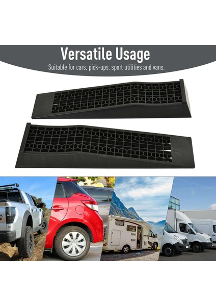 2 Adet Siyah 3000KG Ağır Hizmet Tipi Araba Rampaları Uzun Antiskid Çalışma Rampası Otomatik Yağ Değiştirme Onarım Bakımı Jak Kaldırma Araçları (Yurt Dışından) fiyatları