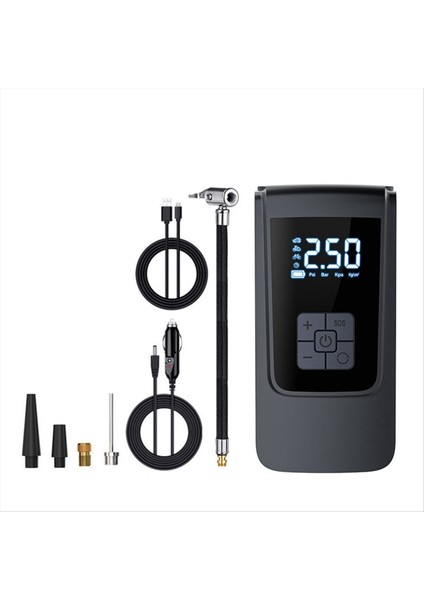 Dijital Ekran Hava Kompresörü Lastik Şişiricisi Kablosuz Araç Bisiklet Lastik Hava Pompası Taşınabilir Enflasyon Pompası C C (Yurt Dışından)