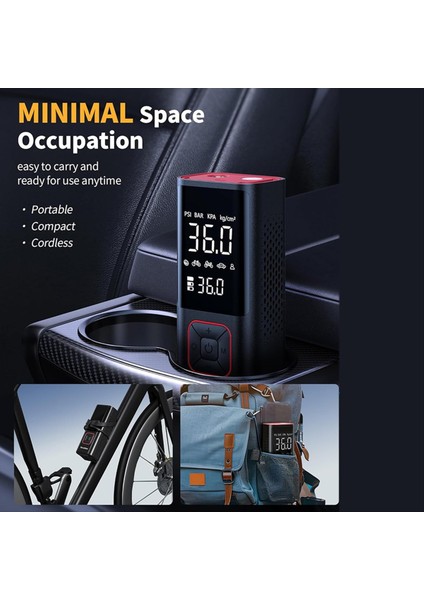 Taşınabilir Lastik Şişiricisi-Otomatik Kapatma Led&#39 Si Işık TIP-C-6000MAH ile 150PSI Kablosuz Hava Kompresörü (Yurt Dışından)