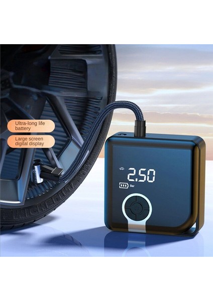 Kablosuz Araç Hava Pompası Araç Hava Kompresörü 5000MAH Elektrikli Kablosuz Lastik Şişiricisi Pompası Motosiklet Bisiklet Teknesi (Yurt Dışından) fırsatları