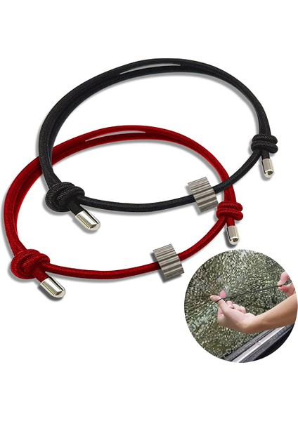 2pcs Araba Pencere Cam Kesici Bilezikler Tungsten Karbür Boncuklu Otomotiv Pencere Camı Acil Durum Aracı Siyah Kırmızı (Yurt Dışından) fiyatları