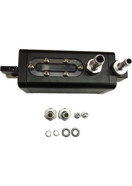 Evrensel Siyah Araç Değiştirilmiş Alüminyum Şaşkın Yağ Toplama Tankı 2 Port Siyah Yağ Hava Ayırıcısı (Yurt Dışından)