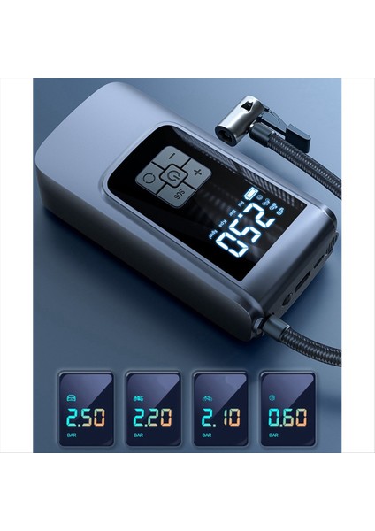 Dijital Ekran Hava Kompresörü Lastik Şişiricisi Kablosuz Araç Bisiklet Lastik Hava Pompası Taşınabilir Enflasyon Pompası A (Yurt Dışından) fiyatları