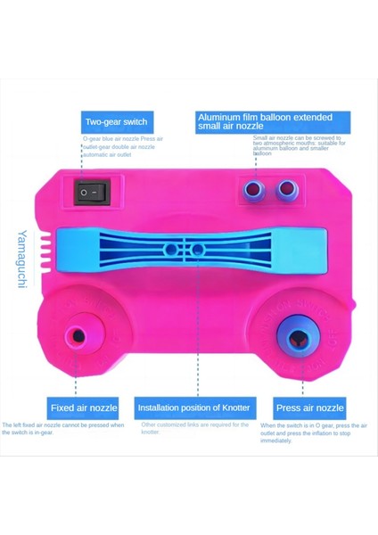 Hava Balon Pompası Taşınabilir Çift Nozul Elektrikli Balon Şişiricisi Parti Dekoru Dolgu Balonları 600W Eu Fiş B (Yurt Dışından) fırsatları