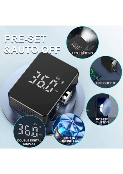 Şişirilebilir Pompa Taşınabilir Mini Elle Taşınabilir Kablosuz Şarj Dijital Ekran Arabası Bisiklet Lastik Elektrikli Pompa Hava Pompası (Yurt Dışından) fırsatları