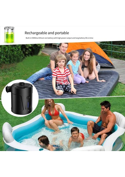 Elektrikli Hava Pompası Taşınabilir Kablosuz Hava Kompresörü Şişirilebilir Yastıklar Için Şişirme Pompaları Hava Yatakları Tekne Yüzme Halkası (Yurt Dışından) modelleri
