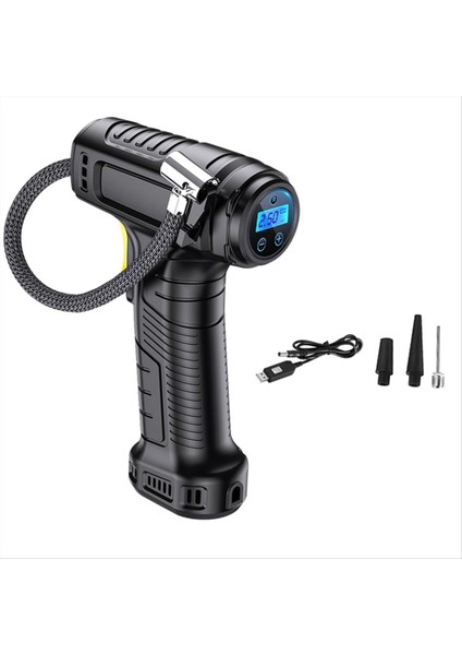 120W El Hava Kompresörü Kablosuz Dijital Şişirilebilir Pompa Taşınabilir Hava Pompası Lastik Şişiricisi Bisiklet Topları Için Dijital (Yurt Dışından)