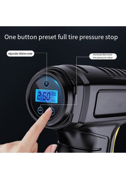 120W El Hava Kompresörü Kablosuz Dijital Şişirilebilir Pompa Taşınabilir Hava Pompası Lastik Şişiricisi Bisiklet Topları Için Dijital (Yurt Dışından) modelleri