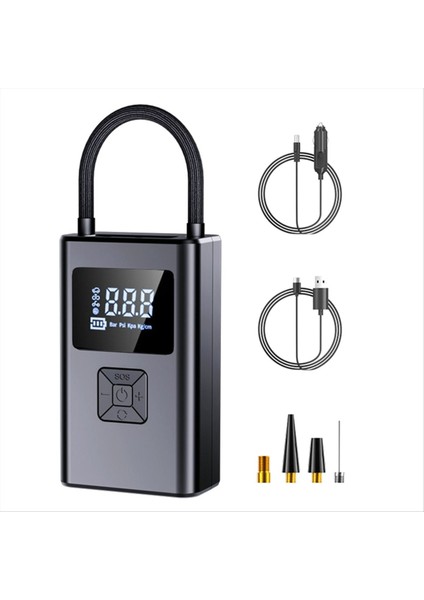 4000MAH Taşınabilir Araba Hava Kompresörü 150PSI Elektrik Kablosuz Hava Pompası Lastik Şişiricisi Pompası Motosiklet Bisiklet Araba Topu (Yurt Dışından)