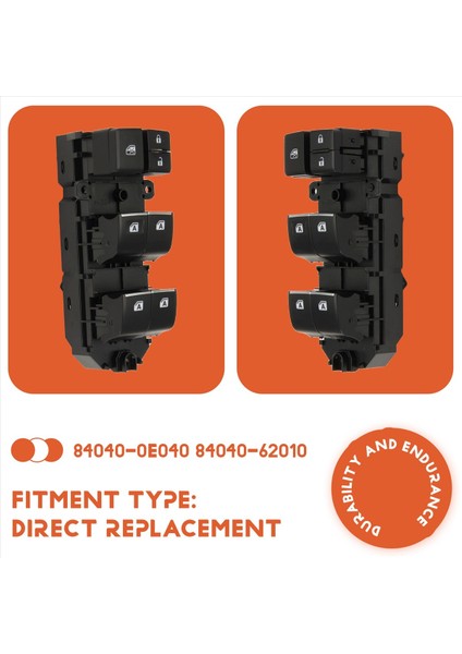 Toyota Için Ön Soluklu Pencere Kontrol Anahtarı Düğmesi Highlander 2014-2019 Alphard 84040-0E040 84040-62010 8404058040 (Yurt Dışından) indirimleri