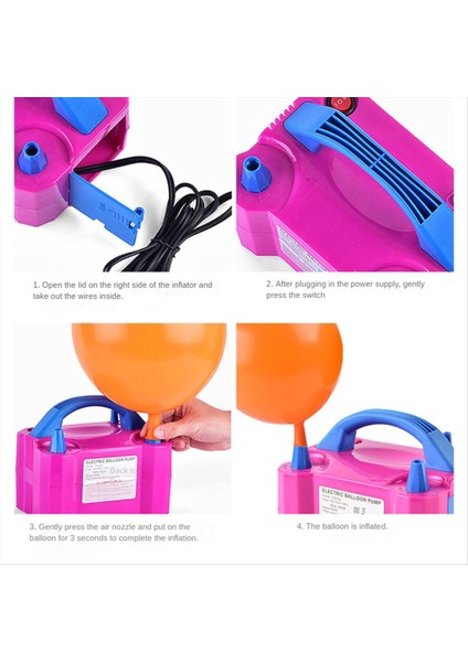 Hava Balon Pompası Taşınabilir Çift Nozul Elektrikli Balon Şişiricisi Parti Dekoru Dolgu Balonları Için Balonlar 600W Eu Fiş A (Yurt Dışından) modelleri
