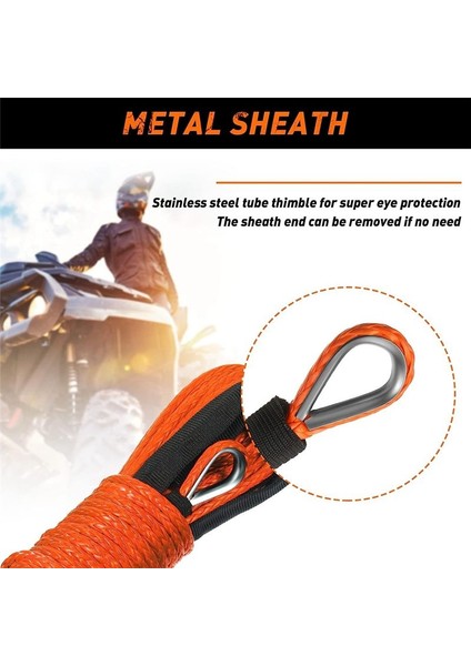 Sentetik Vinç Halat Vinç Hat Kablo Halat 1/4 Inç x 50 Feet Uv Utv Atv Vinç Kamyonu Için Dirençli Turuncu (Yurt Dışından) fiyatları