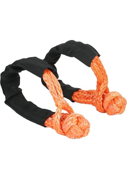 2pcs Turuncu 1/2 Inç x 22 Inç Yumuşak Kanca ve Döngü Halat Sentetik Çekiş Kurtarma Kayışı 43000LBS Breaking Gücü (Yurt Dışından)