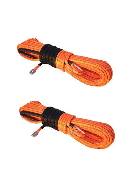 2x Sentetik Vinç Halatı Turuncu1/4 x 50FT Sentetik Vinç Halat Hattı Kablosu Atv Utv Suv Kamyon Tekne Vinç (Yurt Dışından)