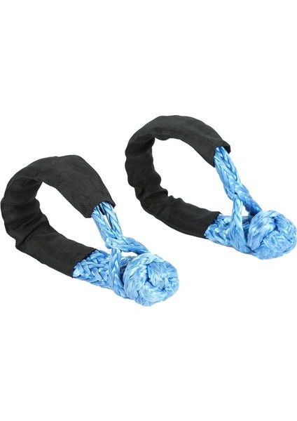 2pcs Mavi 1/2inch x 22 Inç Yumuşak Kanca ve Döngü Ip Sentetik Çekiş Kurtarma Kayışı 43000LBS Kırılma Gücü (Yurt Dışından)