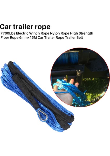 7700LBS Elektrik Vinç Halat Naylon Halat Mukavemetli Halat 6MMX15M Araba Römork Halat Römork Kemeri (Yurt Dışından) fiyatları
