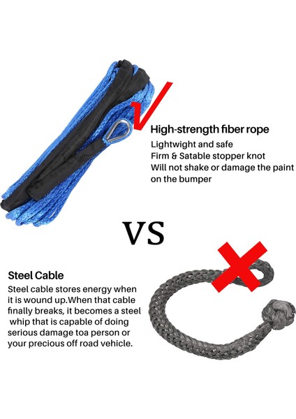 7700LBS Elektrik Vinç Halat Naylon Halat Mukavemetli Halat 6MMX15M Araba Römork Halat Römork Kemeri (Yurt Dışından) modelleri