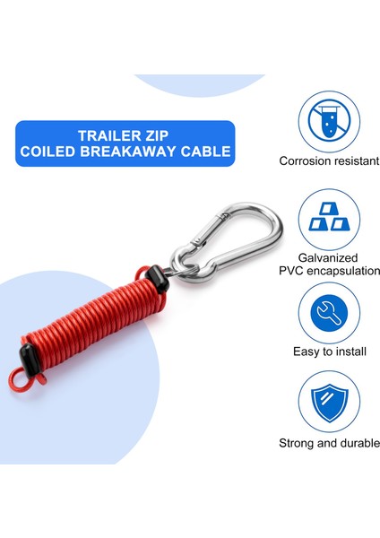 Römork Yay Halat Güvenlik Tokası Zip 4 Ayak Ayrılık Kablosu 80-01-2140 (Kırmızı) (Yurt Dışından) fırsatları