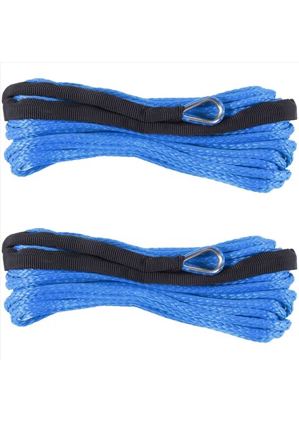 2pcs 3/16 Inç x 50 Inç 7700 Lbs Atv Utv (Mavi) Için Koruma Kılıflı Sentetik Vinç Hattı Kablo Ipi (Yurt Dışından)