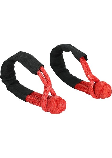 2pcs Kırmızı 1/2inch x 22 Inç Yumuşak Kanca ve Döngü Halat Sentetik Çekiş Kurtarma Kayışı 43000LBS Kırılma Gücü (Yurt Dışından)